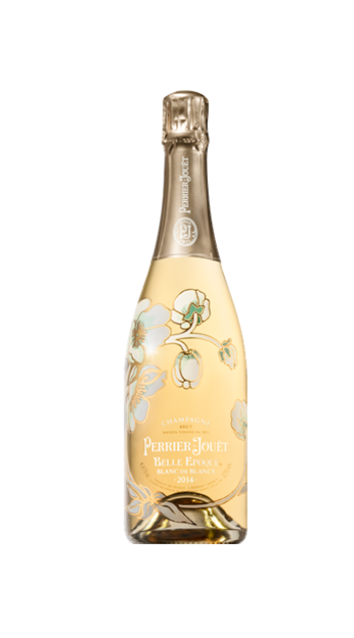 A bottle of Perrier-Jouët Belle Epoque Blanc de Blancs 2014